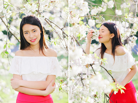 cherry blossom sakura spring london outdoor fashion portrait photoshoot regents park (8)