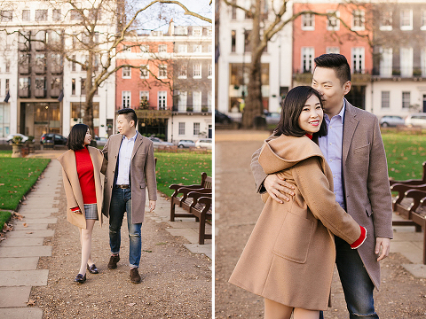 love couples pre wedding engagement photo shoot photographer London Mayfair Piccadilly Trafalgar square Westminster Big Ben London eye winter christmas (6)