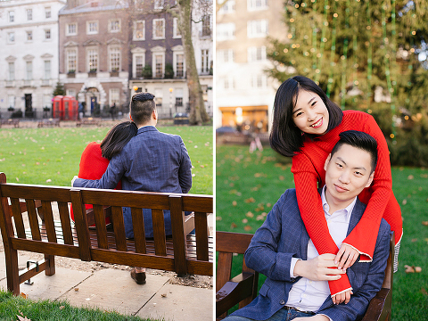 love couples pre wedding engagement photo shoot photographer London Mayfair Piccadilly Trafalgar square Westminster Big Ben London eye winter christmas (8)