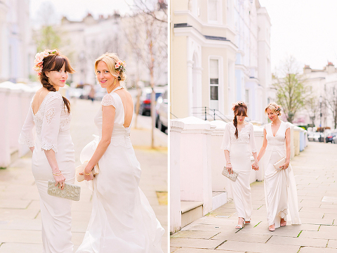 belle and bunty spring bridal fashion london wedding dress vintage outdoor photo shoot cherry blossom bride dune shoes editorial (16)