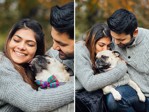 family couple pet dog pug autumn London Hyde park Kensington gardens photo shoot fall (21)