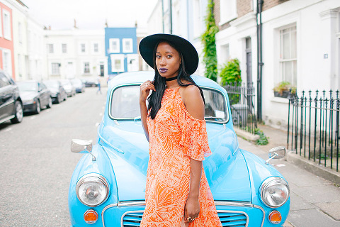 fashion street style portrait photo shoot London Notting Hill boho blogger