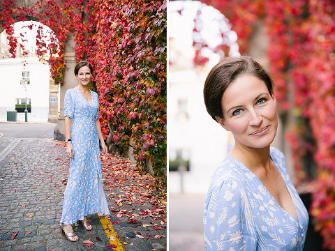 portrait autumn photo shoot london kensington fall red leaves (1)