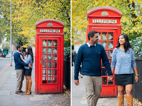 south kensington london couples engagement pre wedding proposal autumn photo shoot big ben westminster bridge tower evening