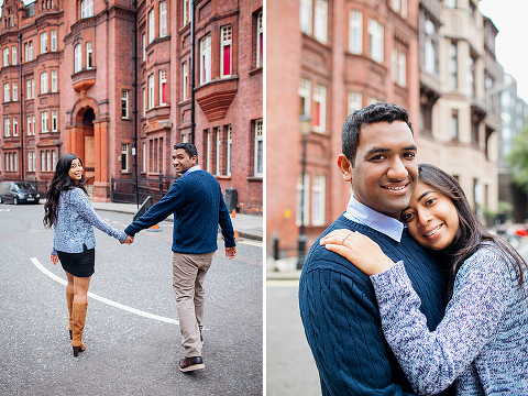south kensington london couples engagement pre wedding proposal autumn photo shoot big ben westminster bridge tower evening (15)