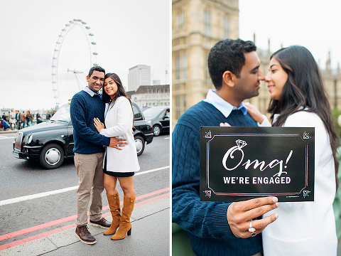 south kensington london couples engagement pre wedding proposal autumn photo shoot big ben westminster bridge tower evening (31)