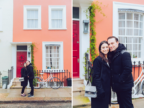 winter christmas couples engagement photo shoot London notting hill fog (10)