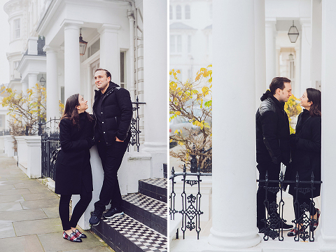 winter christmas couples engagement photo shoot London notting hill fog (15)