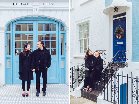 winter christmas couples engagement photo shoot London notting hill fog (5)
