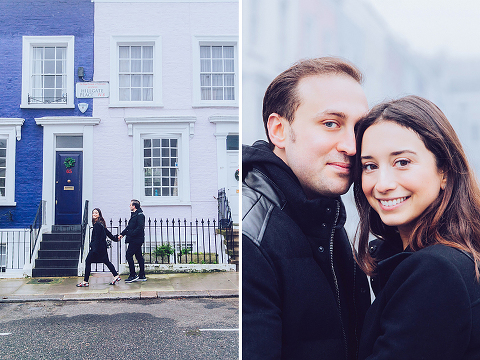 winter christmas couples engagement photo shoot London notting hill fog (6)