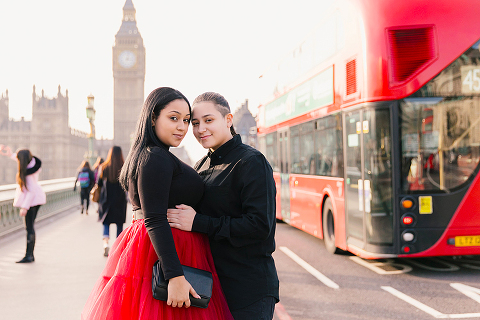 gay lesbian same sex couple photo shoot London Big Ben Westminster Valentines day (18)