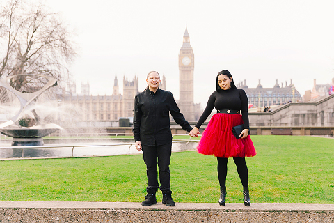 gay lesbian same sex couple photo shoot London Big Ben Westminster Valentines day (2)