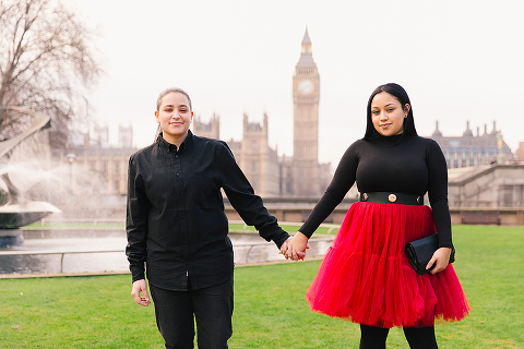 gay lesbian same sex couple photo shoot London Big Ben Westminster Valentines day (3)