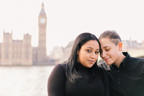 gay lesbian same sex couple photo shoot London Big Ben Westminster Valentines day (7)