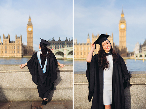 graduation london photo shoot portrait outdoor Big Ben Westminster street style (1)