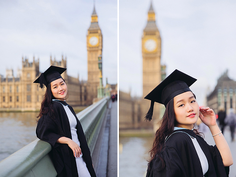 graduation london photo shoot portrait outdoor Big Ben Westminster street style (10)