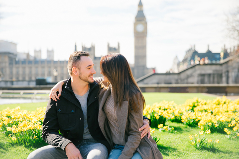 couples photo shoot in London Westminster Big Ben spring engagement photographer (2)