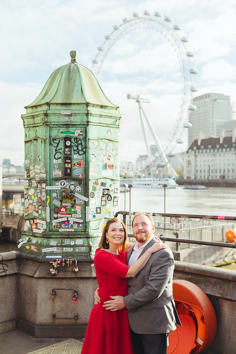 couple love story anniversary photo shoot London Westminster Bridge Red telephone box Big Ben (10)