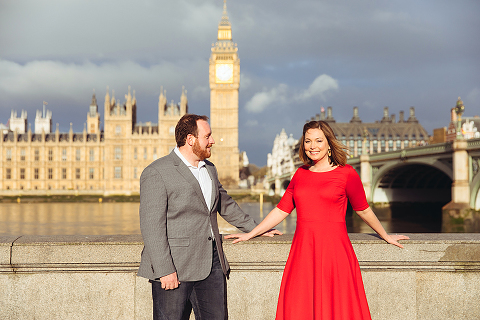 couple love story anniversary photo shoot London Westminster Bridge Red telephone box Big Ben (2)