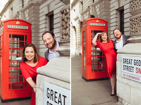 couple love story anniversary photo shoot London Westminster Bridge Red telephone box Big Ben (25)