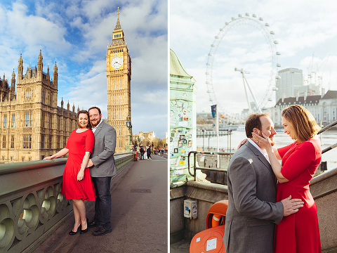 couple love story anniversary photo shoot London Westminster Bridge Red telephone box Big Ben (9)