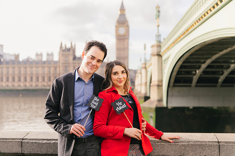 proposal engagement couples pre wedding photo shoot London Westminster Tower Bridge (7)