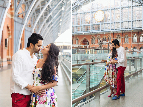 couples anniversary photo shoot London Kings Cross St Pancras hotel (25)