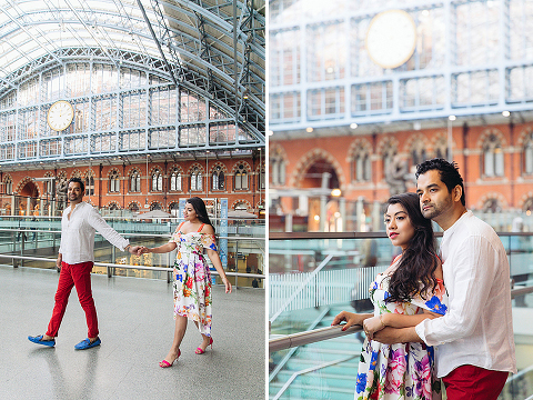 couples anniversary photo shoot London Kings Cross St Pancras hotel (26)
