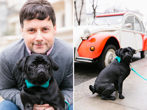 couples engagement pre wedding photo shoot london notting hill pet black pug (21)